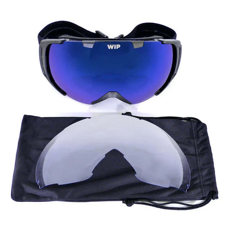 Masque FLYING MASK 2.0 avec verre panoramique sphérique et housse de protection.
