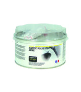 Mastic polyester armé pour réparations épaisses sur coques de bateaux, livré avec catalyseur.