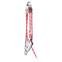 Micro Block violon 22 mm avec cordage rouge et composants en métal, conçu pour les systèmes de réglage des bateaux.