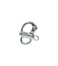 Mousqueton de drisse INOX en acier inoxydable de 45 mm avec système de fermeture rapide et anneau de maintien.