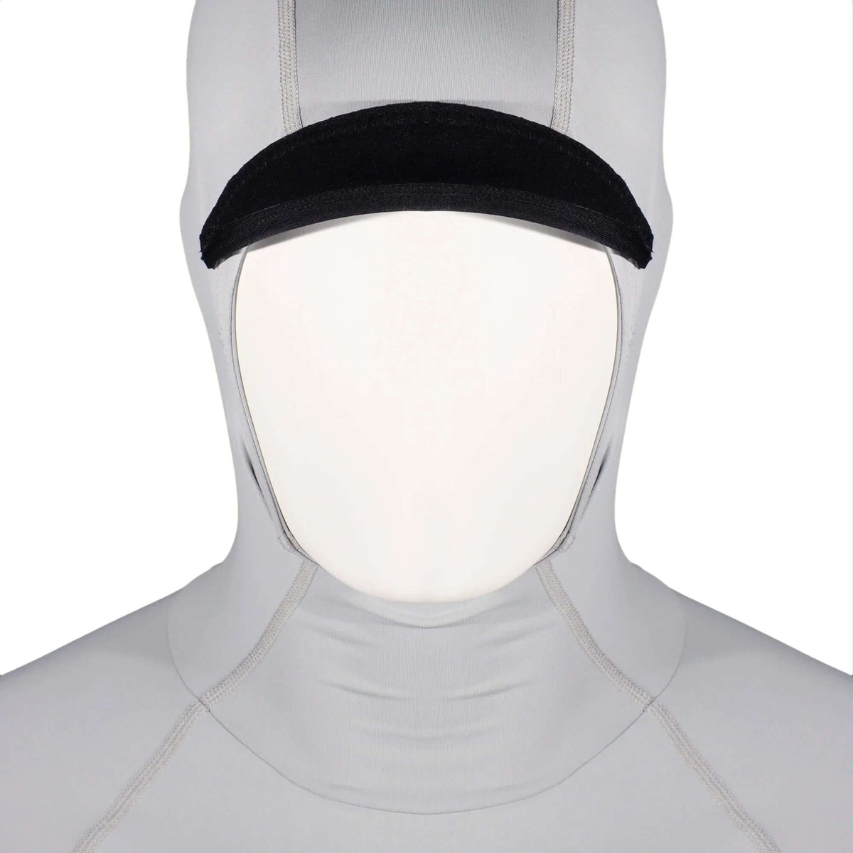 Overtop HOODED UV RASHGUARD LONG SLEEVE with integrated hood and neoprene visor for UV protection.