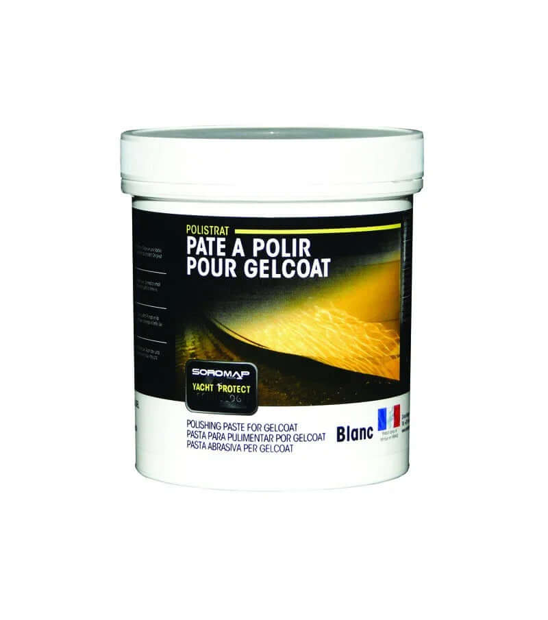 Pate à polir 500g en pot, utilisé pour le polissage des plastiques stratifiés et la restauration du gelcoat.