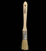 Pinceau jetable manche bois avec poils synthétiques et manche en bois ergonomique, largeur 25 mm.