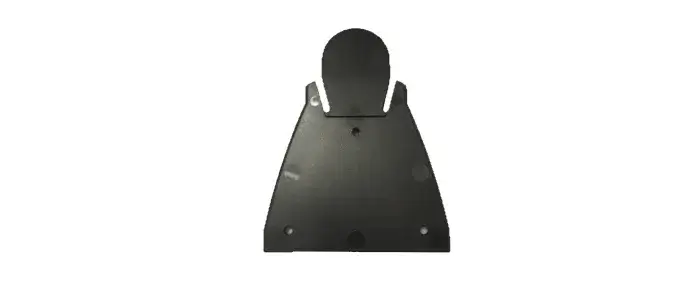 Plaque de support Pocket V2 (NS START et 360) vue de face, en métal noir avec trous pour fixation.