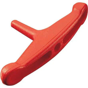 Poignée de trapèze rouge, accessoire en plastique, conçu pour une utilisation technique, couleur rouge.