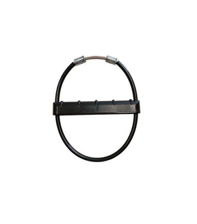 Poignée de trapèze souple J&H en inox avec revêtement PVC et poignée en plastique, dimensions 130mm x 150mm.