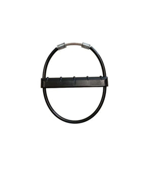 Poignée de trapèze souple J&H en inox avec revêtement PVC et poignée en plastique, dimensions 130mm x 150mm.