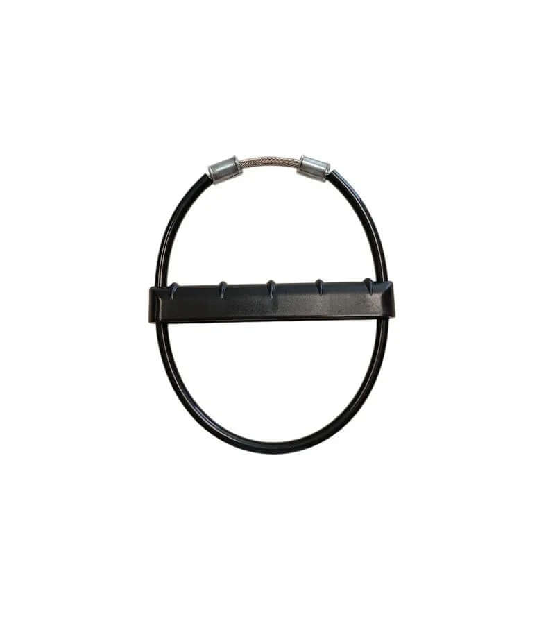 Poignée de trapèze souple J&H en inox avec revêtement PVC et poignée en plastique, dimensions 130mm x 150mm.