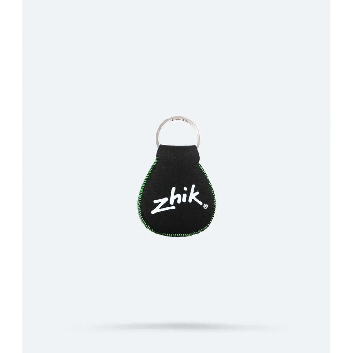 Porte-clés flottant Zhik en néoprène noir avec anneau en métal, conception sécurisée pour clés.