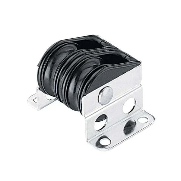 Image of Bullet verticale double 29 mm, poulie Harken à faible friction avec montage fixe.