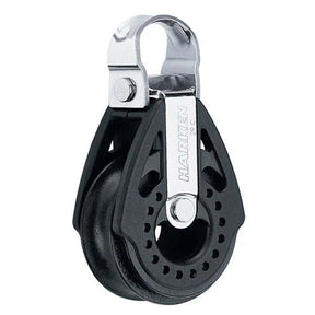 Poulie Carbo 29 mm-tête fixe à 90°. Pouliette légère avec un réa de 29 mm et une charge de travail maximale de 150 kg.