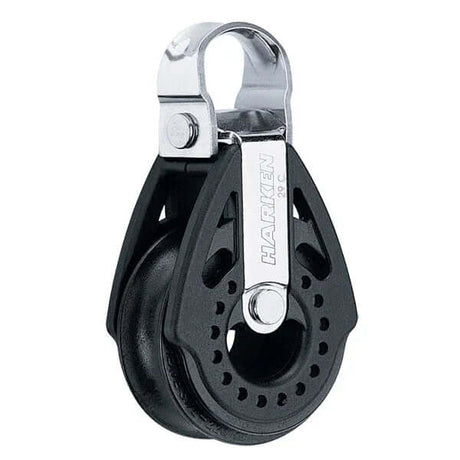 Poulie Carbo 29 mm-tête fixe à 90°. Pouliette légère avec un réa de 29 mm et une charge de travail maximale de 150 kg.