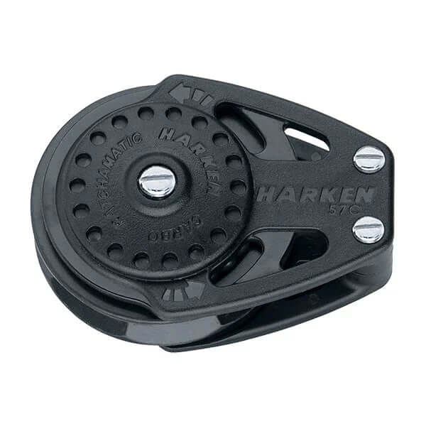 Poulie Carbo 57 mm Ratchamatic à plaquer, système à cliquet, réa de 57 mm, pour navigation.