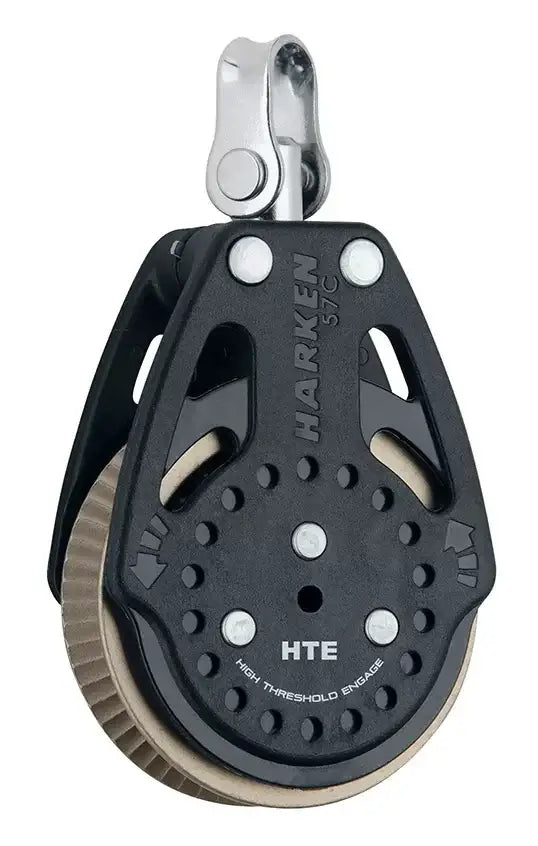 Poulie Carbo 57 mm Ratchamatic HTE avec système Ratchamatic, léger et robuste, idéale pour des charges élevées.