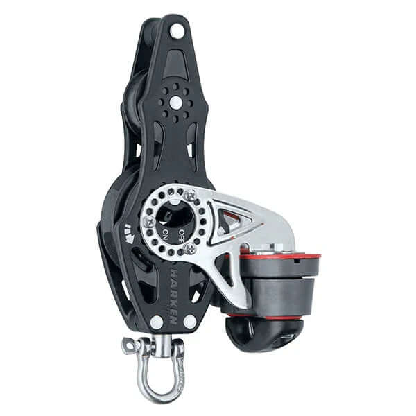 Poulie Carbo 57mm violon Ratchet à rgt/taquet avec système de retenue stable pour cordages.