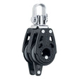 Poulie Carbo double Ringot 29 mm, légère et robuste, pour navigations exigeantes avec faible friction.
