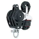 Poulie Carbo ratchamatic 57 mm triple taq/rgt 2630 + 2659 (8:1) vue détaillée du produit avec réa et mécanisme de cliquet.