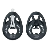 Poulie Carbo T2 loop 57 mm, conçue en composite léger, montrant le réa de 57 mm et un cordage en place.