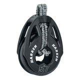 Poulie Carbo T2 lashing 57 mm avec corde, design en matériaux composites, fixation par transfilage.