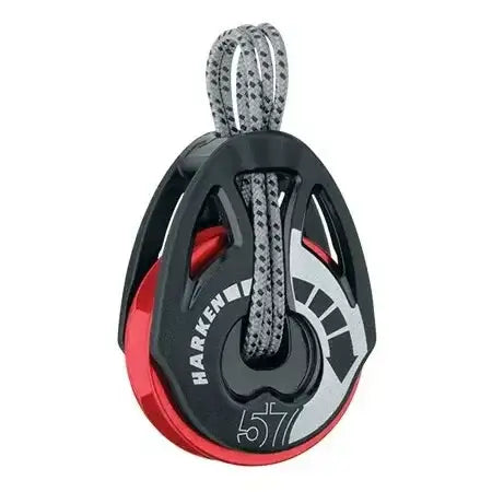 poulie lashing Ratchamatic 57 mm en rouge avec cordage adapté pour voiliers de régate et catamarans