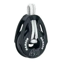 Poulie Carbo T2 loop 40 mm avec cordage, conçue pour des réglages précis et une résistance élevée.
