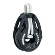 Poulie Carbo T2 loop 40 mm avec cordage, conçue pour des réglages précis et une résistance élevée.