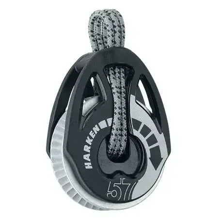 Poulie Carbo T2 lashing Ratchamatic 57 mm - GRIP x 2 avec corde grise et design Harken