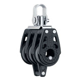 Poulie Carbo triple Ringot 29 mm avec trois réas, conçue pour un contrôle précis en navigation.