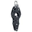 Poulie Carbo violon rgt. 57 mm, poulie légère en plastique noir, conçue pour charges de travail élevées.