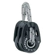 Poulie double FLY 18 mm de Harken avec cordage. Ultra-résistante et légère pour voiliers sportifs.