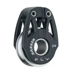 Poulie simple FLY 29 mm de Harken, légère et résistante, idéale pour cordages techniques et voiliers.