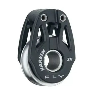 Poulie simple FLY 29 mm de Harken, légère et résistante, idéale pour cordages techniques et voiliers.