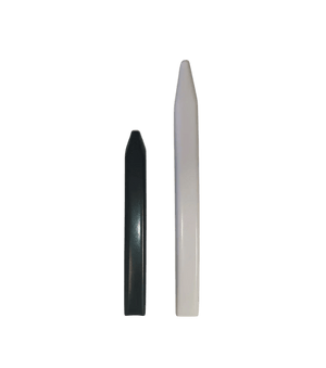 Protège ridoir noir et blanc, longueur 180 mm, matériau PVC haute résistance.