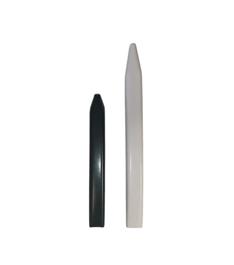 Protège ridoir noir et blanc, longueur 180 mm, matériau PVC haute résistance.