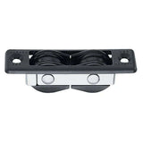 Bullet double à encastrer 29 mm, poulie encastrée Harken avec réa de 29 mm, longueur totale de 95 mm et poids de 50 g.