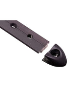 Rail en T 25mm X 910mm avec embout noir et fixation, aluminium anodisé, largeur 25mm, longueur 910mm.