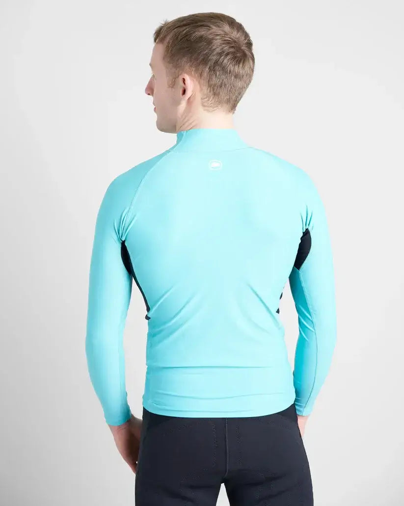 Rash Top-Long Sleeved view from the back, showcasing the technical design and fabric for sun protection.