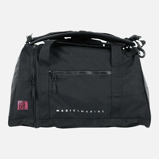 Sac étanche Sailing Bag 60L en polyester noir avec poches et fermeture éclair anticorrosion.