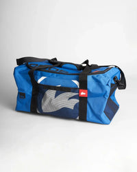 Sac multifonctions 60L de couleur bleue avec bandoulière et fermeture éclair robuste.