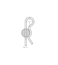 Sachet de 2 goupille Beta inox A4, illustration technique d'une goupille en inox A4.