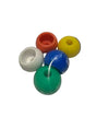 Sachet de 5 boules de butée pour cordage de Ø 4 mm, couleurs jaune, rouge, blanc, bleu et vert.