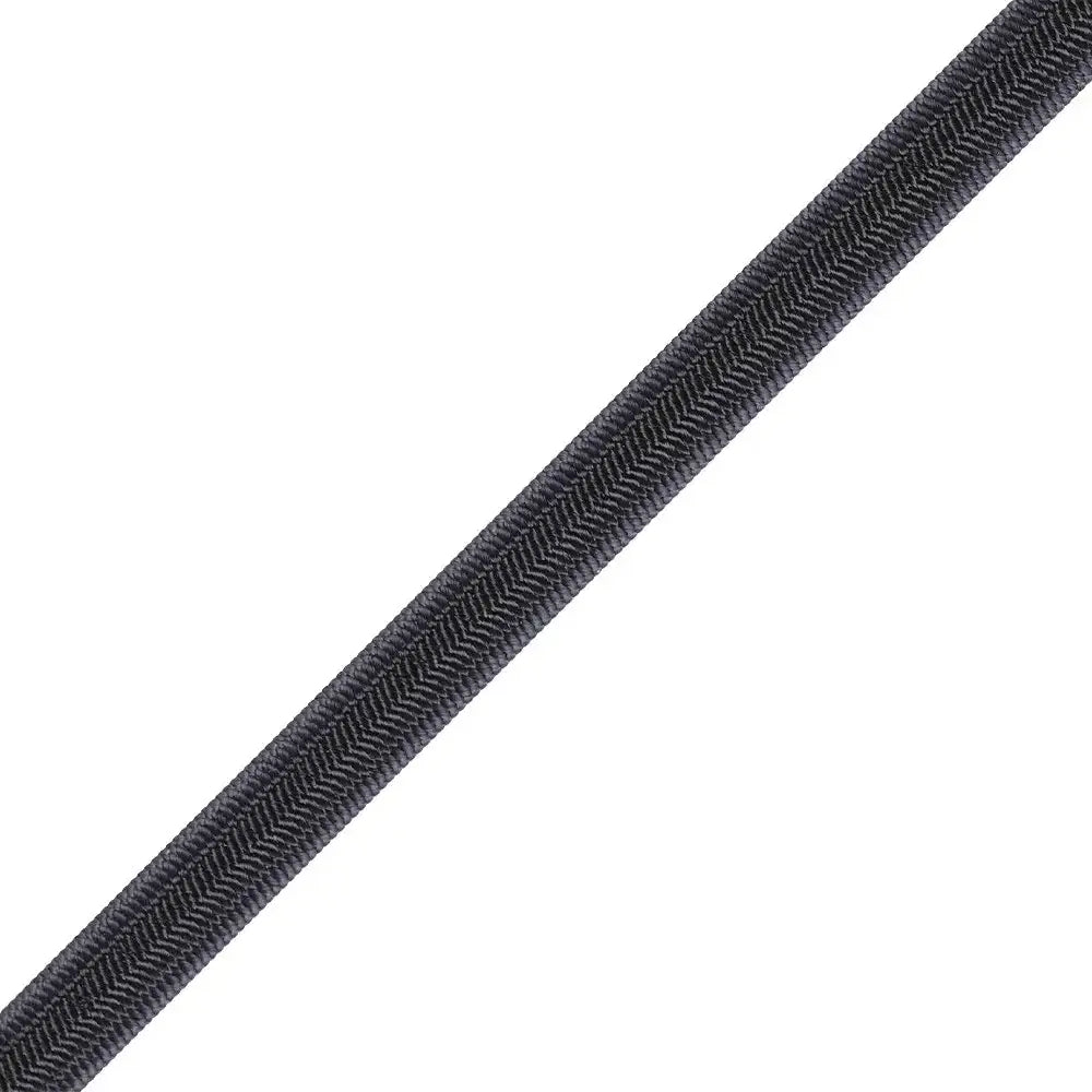 Sandow noir 4 mm, gaine en Polyester, caoutchouc naturel, extrêmement élastique.