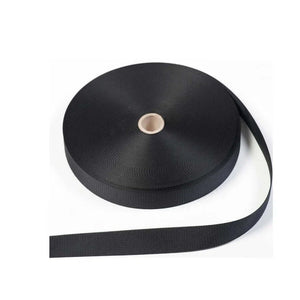 Sangle polyester en rouleau, 25 mm de large, 100 % polyester hautement résistant pour divers usages.