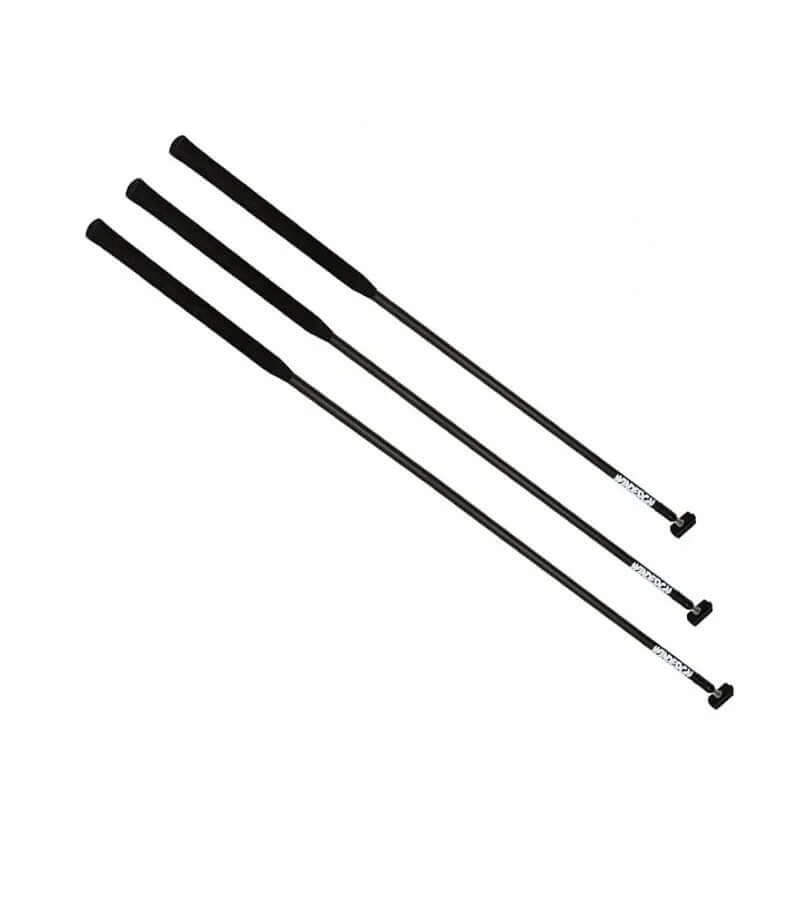 Stick aluminium Ø16 x 60cm - trois bâtons avec poignées de golf et articulation souple fixe.