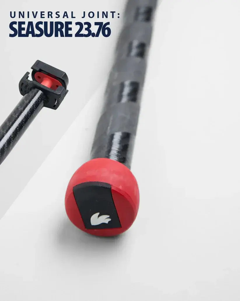 Stick carbone 1500mm à 2500mm avec bouchon en caoutchouc rouge et joint universel Seasure 23.76.
