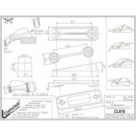 Support de taquet pour CL 211 MK1