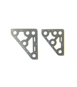 Têtière aluminium 115x140x2mm, pièce en aluminium, dimensions 115 mm x 140 mm, épaisseur 2 mm, hétérogénéité technique.