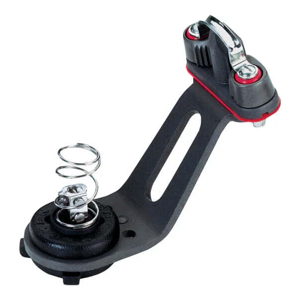 Tourelle SB basse double taquet vue de côté, incluant un double taquet et un ressort, conçue pour navigations exigeantes.