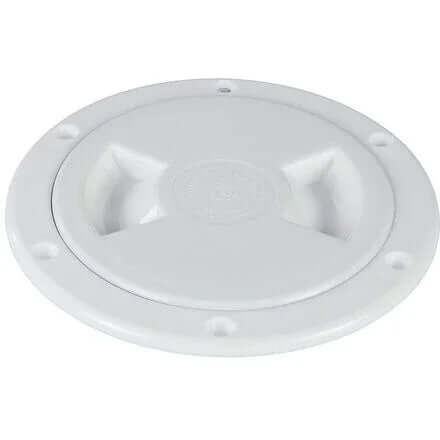 Trappe de visite ouvrante 100mm en plastique ABS blanc, circulaire avec joint d'étanchéité.