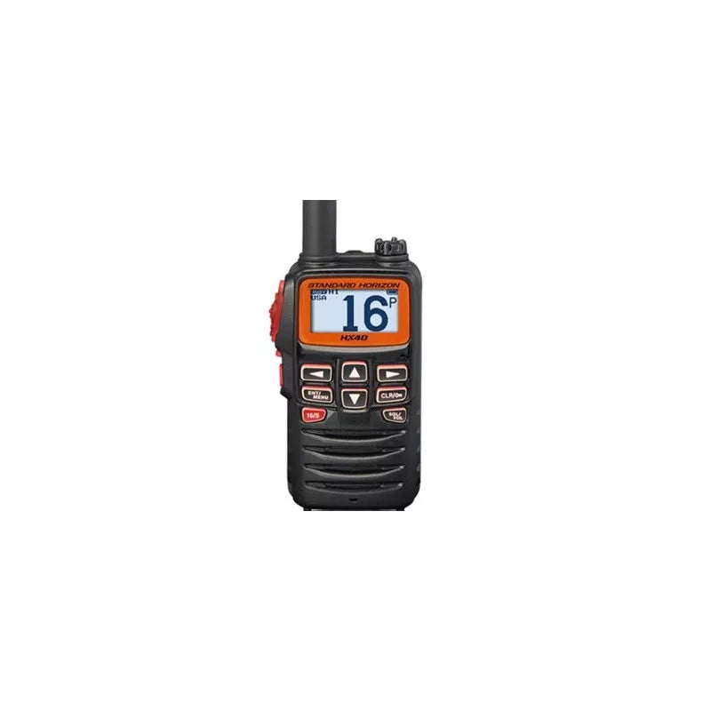 VHF Marine STH-HX40E radio étanche compacte conçue pour la navigation en mer, affichage clair et commandes pratiques.